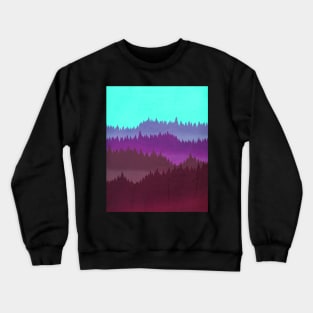 80's Vaporwave Mountains Crewneck Sweatshirt